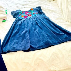 100% Cotton Dress Ruffle detail